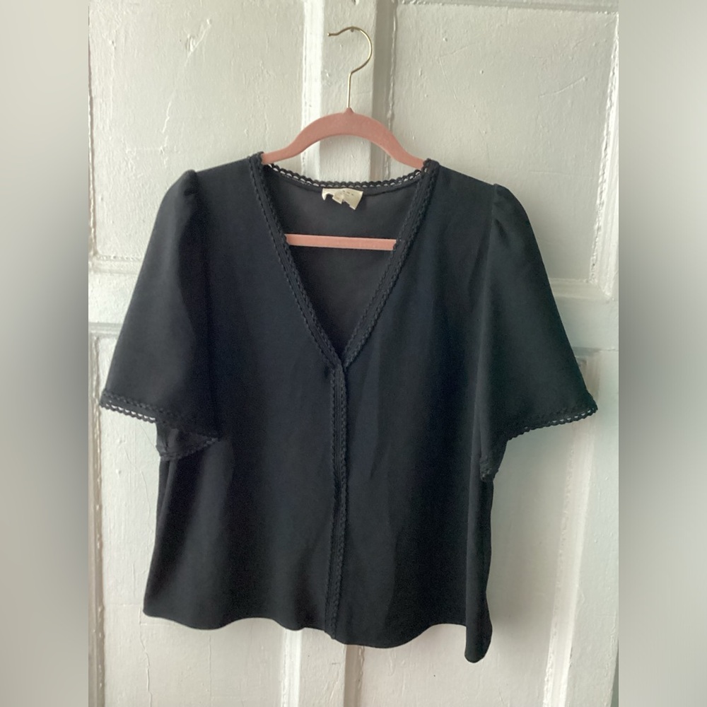 Sézane Black Blouse